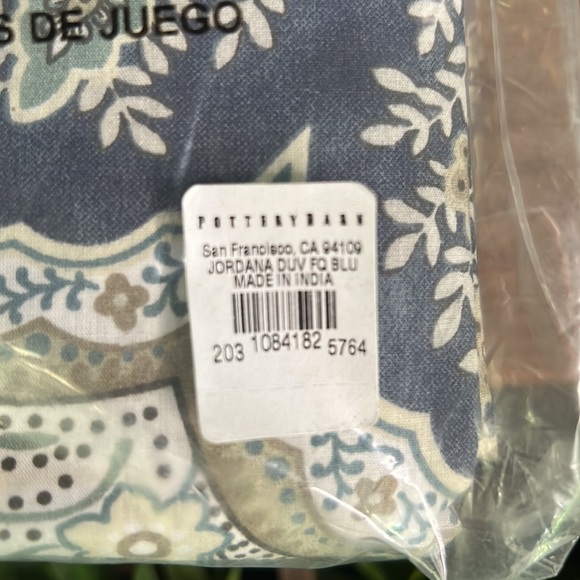 Pottery Barn Jordan’s paisley full/queen Duvet and 2 stand pillow shams BNWT - Picture 6 of 8